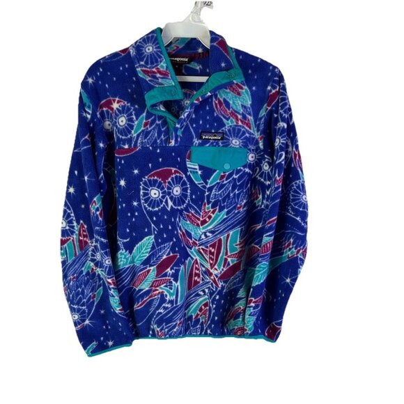 Patagonia Tops - Patagonia Synchilla Sweatshirt Jacket Owl Celestial Print T Snap